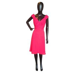 Cherry Red Chiffon Party Dress - Da Vinci